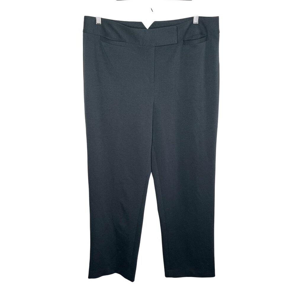 Nic Zoe Charcoal Notched Waist Gray Dress Trousers Size 16